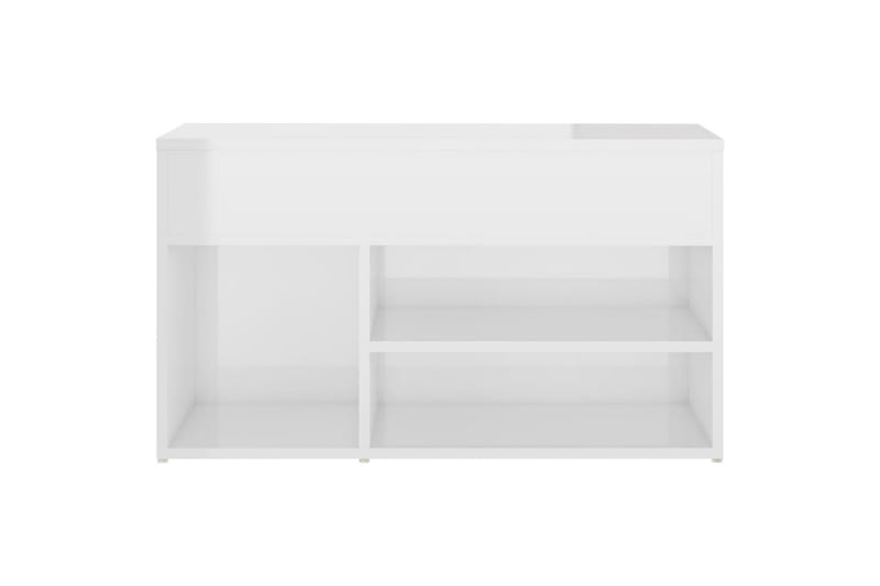 Kenkien säilytyspenkki korkeakiilto valk. 80x30x45 cm levy - Valkoinen - Säilytys - Kenkäsäilytys