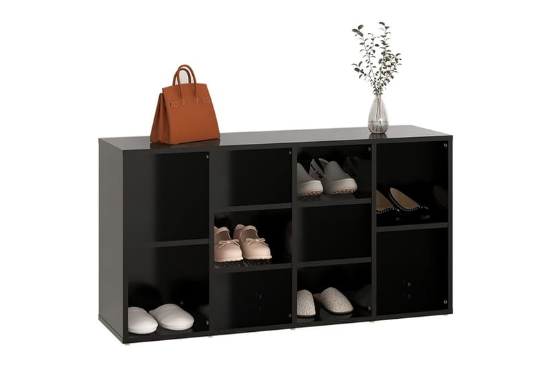 Kenkien säilytyspenkki musta 103x30x54,5 cm lastulevy - Säilytys - Kenkäsäilytys