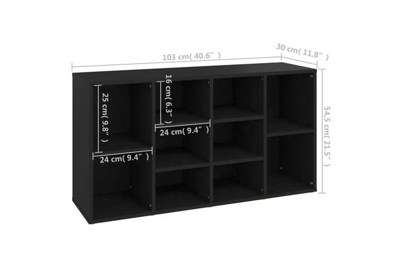Kenkien säilytyspenkki musta 103x30x54,5 cm lastulevy - Säilytys - Kenkäsäilytys