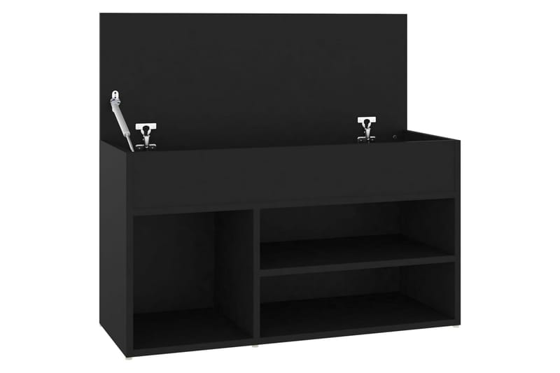 Kenkien säilytyspenkki musta 80x30x45 cm lastulevy - Musta - Säilytys - Kenkäsäilytys