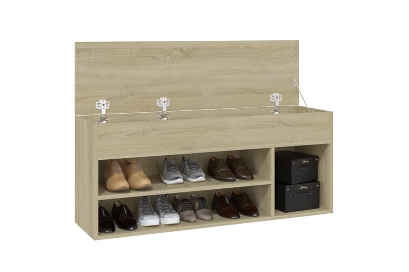 Kenkien säilytyspenkki Sonoma-tammi 105x30x45cm lastulevy - Ruskea - Säilytys - Kenkäsäilytys