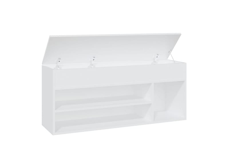 Kenkien säilytyspenkki valkoinen 105x30x45 cm lastulevy - Valkoinen - Säilytys - Kenkäsäilytys