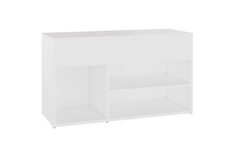 Kenkien säilytyspenkki valkoinen 80x30x45 cm lastulevy - Valkoinen - Säilytys - Kenkäsäilytys