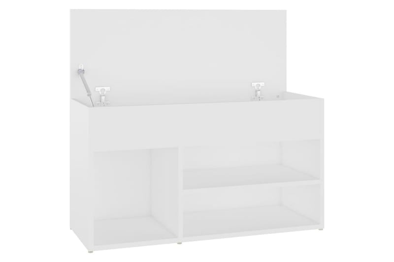 Kenkien säilytyspenkki valkoinen 80x30x45 cm lastulevy - Valkoinen - Säilytys - Kenkäsäilytys