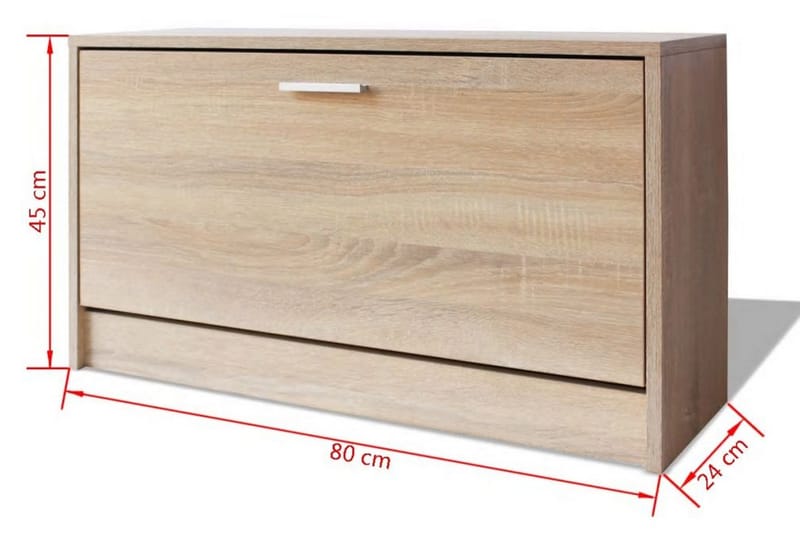 Kenkien Varastokaappi Tammi 80x24x45 cm - Ruskea - Säilytys - Kenkäsäilytys