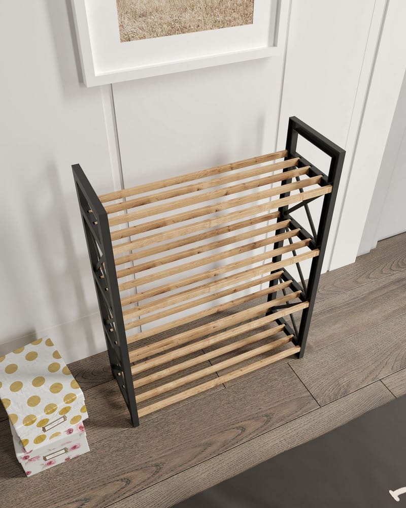 Lekora Monitoimihylly 64 cm - Musta - Säilytys - Kenkäsäilytys - Kenkäteline & kenkähylly