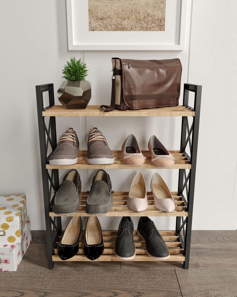 Lekora Monitoimihylly 64 cm - Musta - Säilytys - Kenkäsäilytys - Kenkäteline & kenkähylly