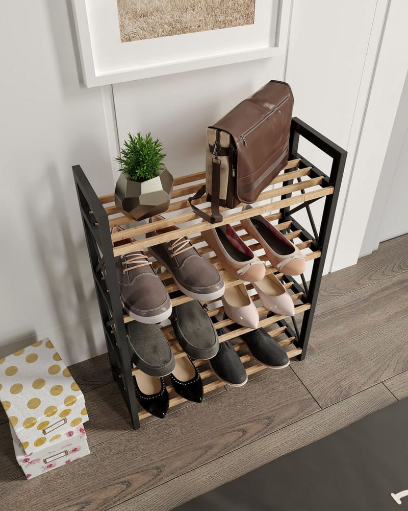 Lekora Monitoimihylly 64 cm - Musta - Säilytys - Kenkäsäilytys - Kenkäteline & kenkähylly