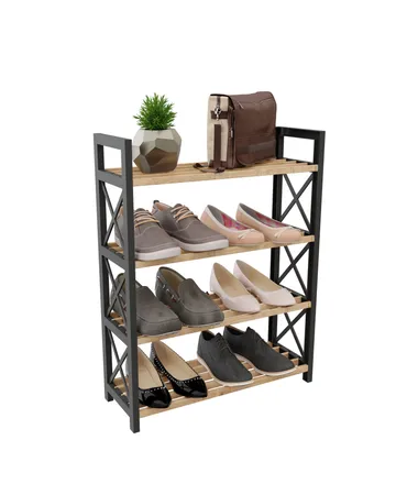 Lekora Monitoimihylly 64 cm - Musta - Säilytys - Kenkäsäilytys - Kenkäteline & kenkähylly