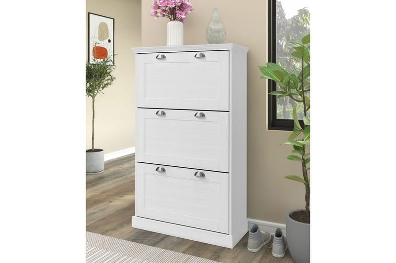 Motala Kengätkaappi 80x132 cm - Valkoinen - Säilytys - Kenkäsäilytys