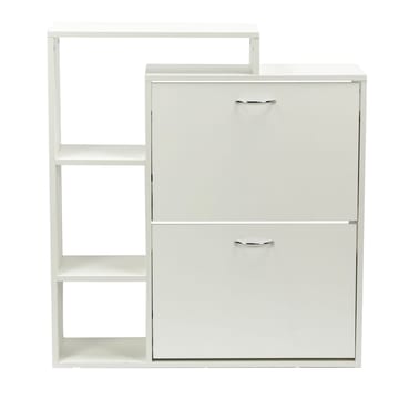 Noraro-kenkäkaappi 85 cm - valkoinen ja krominvärinen - Säilytys - Kenkäsäilytys
