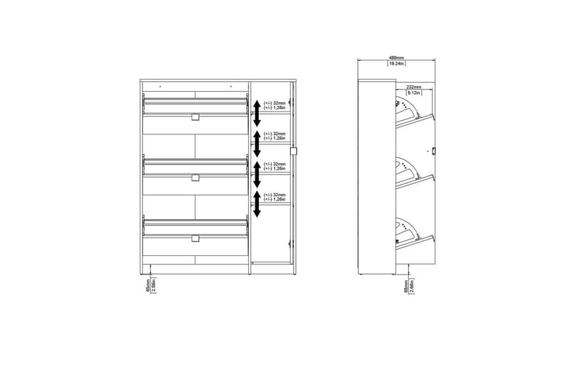 Rivornis Kenkäkaappi 98,8 cm - Luonnonväri - Säilytys - Kenkäsäilytys