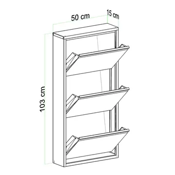 Rylanis kenkäkaappi 50x103 cm - Antrasiitti - Säilytys - Kenkäsäilytys