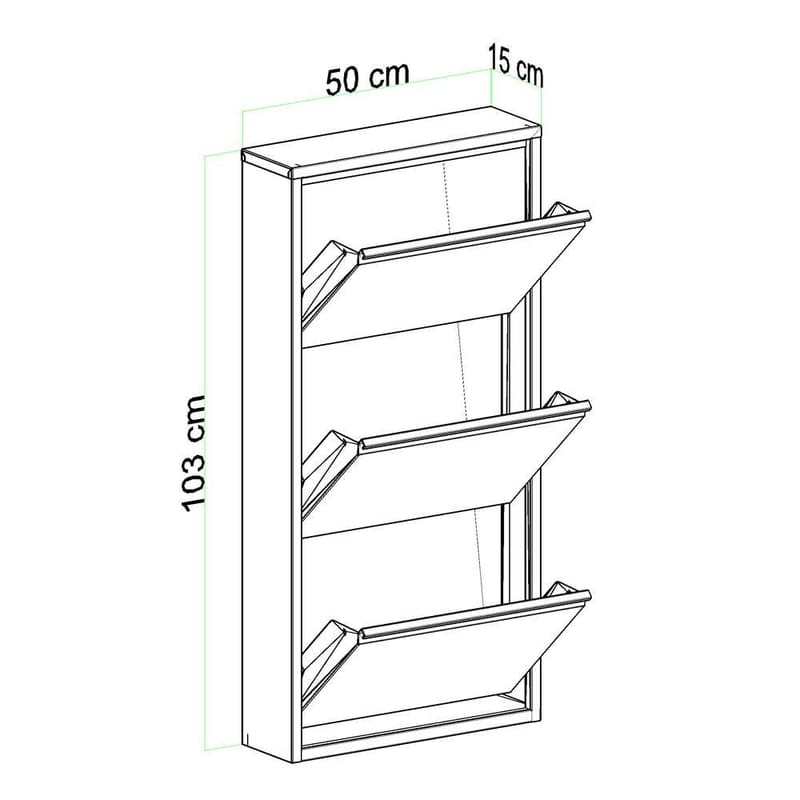 Rylanis kenkäkaappi 50x103 cm - Antrasiitti - Säilytys - Kenkäsäilytys