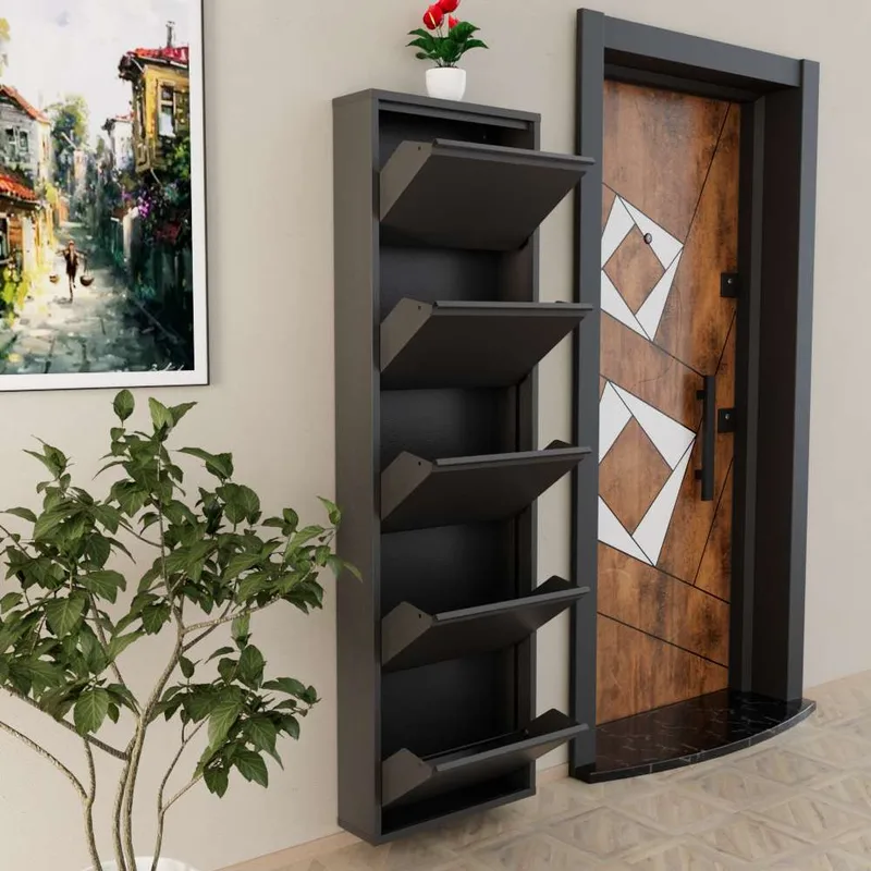 Rylanis kenkäkaappi 50x169 cm - Antrasiitti - Säilytys - Kenkäsäilytys