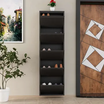 Rylanis kenkäkaappi 50x169 cm - Antrasiitti - Säilytys - Kenkäsäilytys