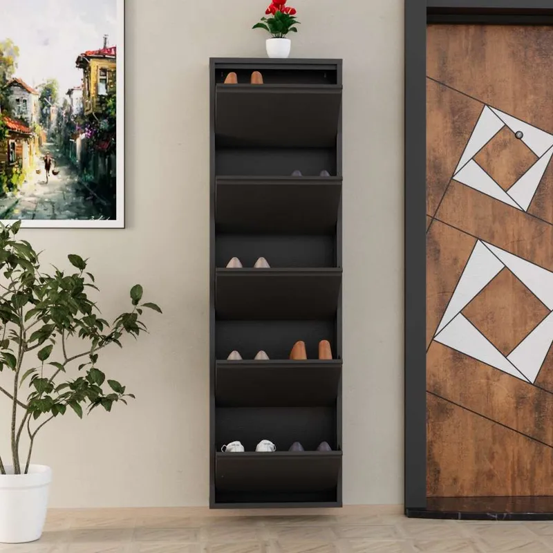 Rylanis kenkäkaappi 50x169 cm - Antrasiitti - Säilytys - Kenkäsäilytys