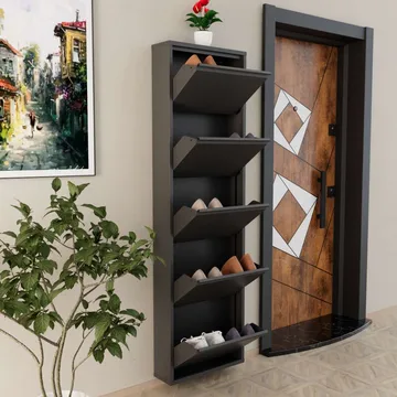 Rylanis kenkäkaappi 50x169 cm - Antrasiitti - Säilytys - Kenkäsäilytys