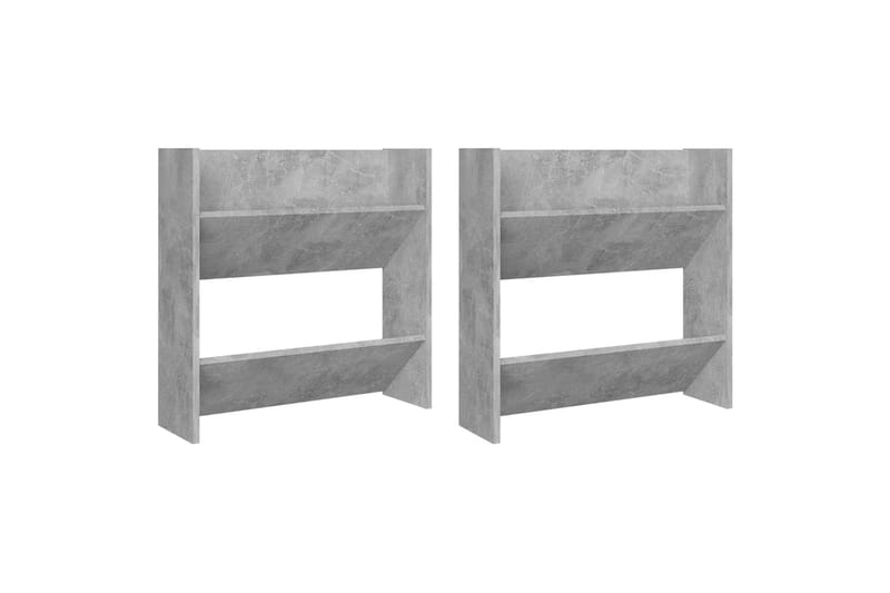Seinäkenkäkaapit 2 kpl betoninharmaa 60x18x60 cm lastulevy - Säilytys - Kenkäsäilytys