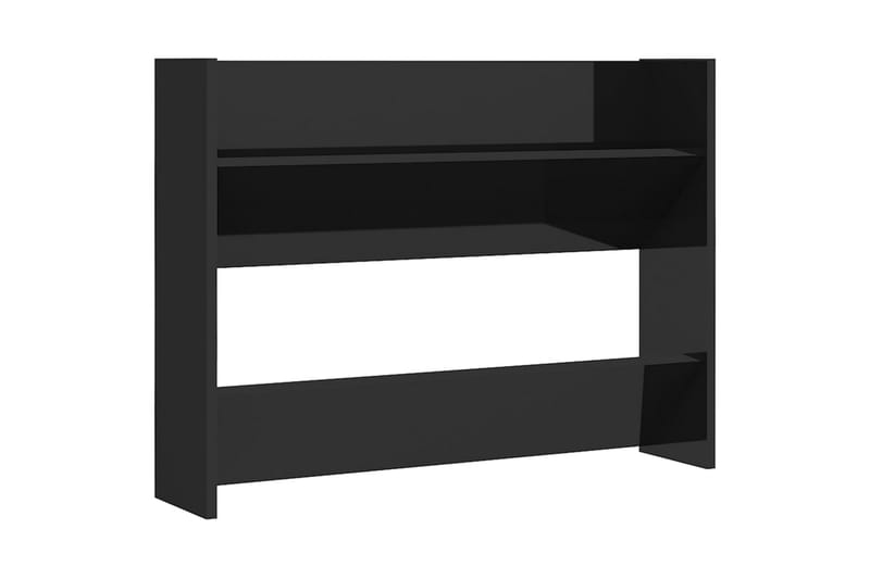 Seinäkenkäkaapit 2 kpl korkeakiilto musta 80x18x60 cm - Säilytys - Kenkäsäilytys