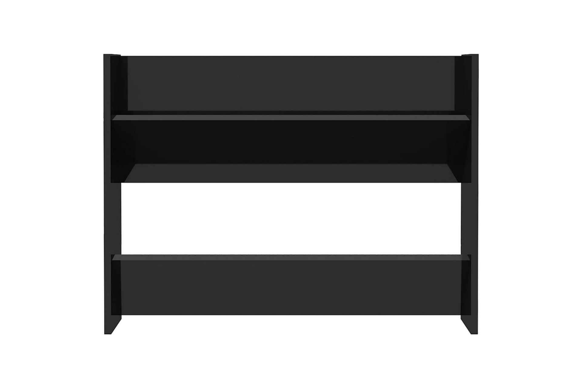 Seinäkenkäkaapit 2 kpl korkeakiilto musta 80x18x60 cm - Säilytys - Kenkäsäilytys