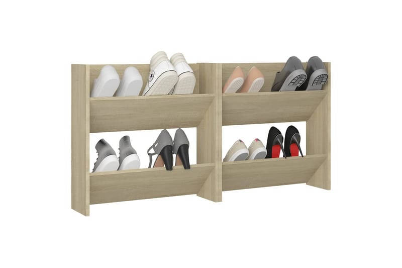 Seinäkenkäkaapit 2 kpl Sonoma-tammi 60x18x60 cm lastulevy - Säilytys - Kenkäsäilytys