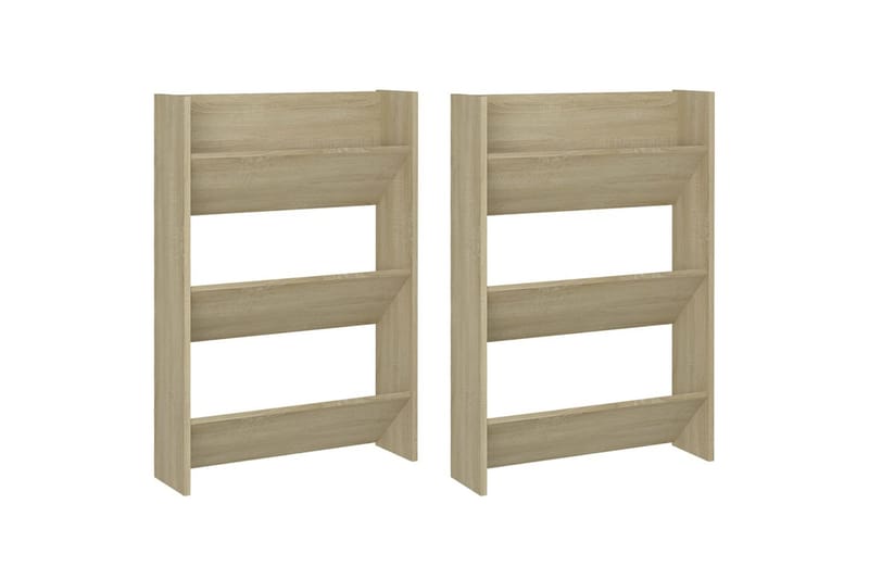Seinäkenkäkaapit 2 kpl Sonoma-tammi 60x18x90 cm lastulevy - Säilytys - Kenkäsäilytys