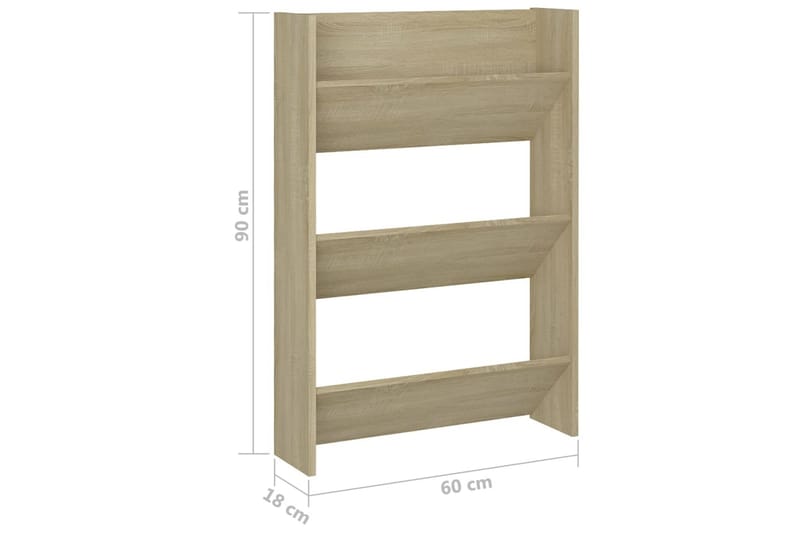 Seinäkenkäkaapit 2 kpl Sonoma-tammi 60x18x90 cm lastulevy - Säilytys - Kenkäsäilytys