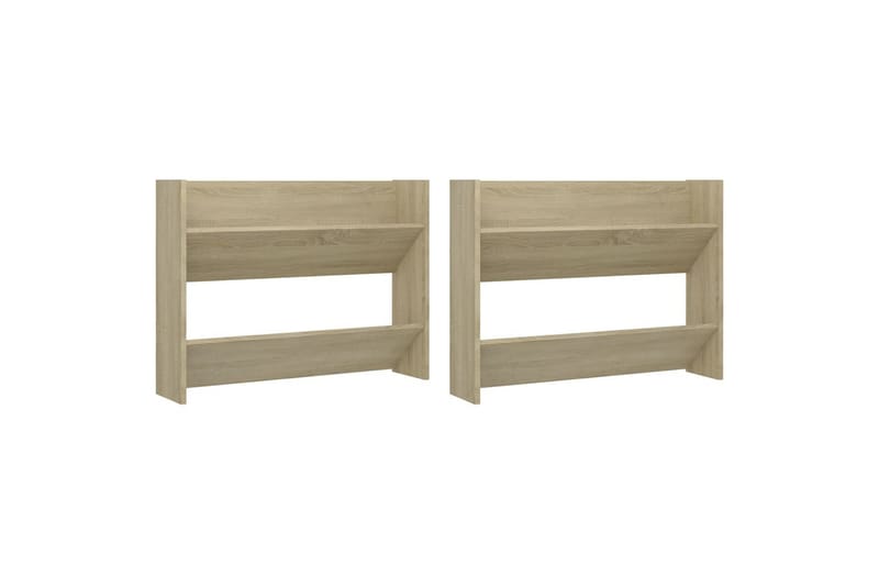 Seinäkenkäkaapit 2 kpl Sonoma-tammi 80x18x60 cm lastulevy - Säilytys - Kenkäsäilytys