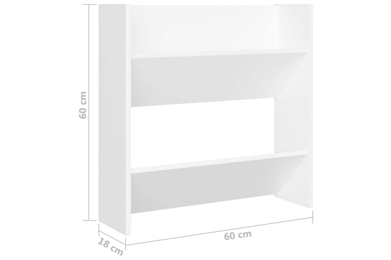 Seinäkenkäkaapit 2 kpl valkoinen 60x18x60 cm lastulevy - Säilytys - Kenkäsäilytys