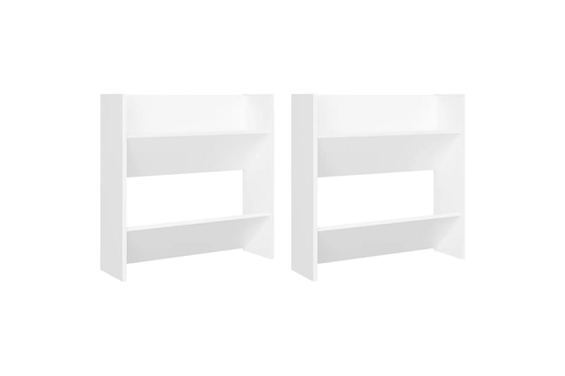 Seinäkenkäkaapit 2 kpl valkoinen 60x18x60 cm lastulevy - Säilytys - Kenkäsäilytys