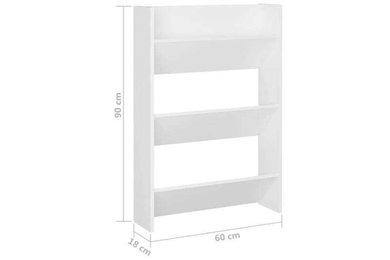 Seinäkenkäkaapit 2 kpl valkoinen 60x18x90 cm lastulevy - Säilytys - Kenkäsäilytys