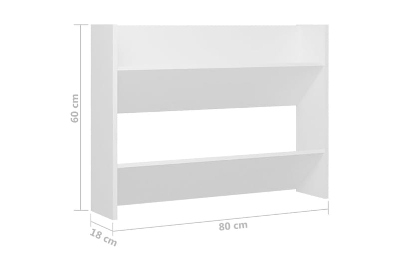 Seinäkenkäkaapit 2 kpl valkoinen 80x18x60 cm lastulevy - Säilytys - Kenkäsäilytys