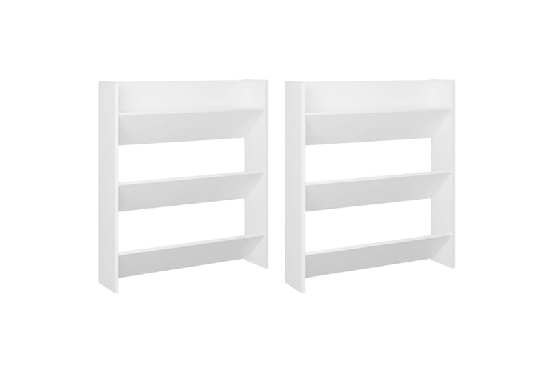 Seinäkenkäkaapit 2 kpl valkoinen 80x18x90 cm lastulevy - Säilytys - Kenkäsäilytys