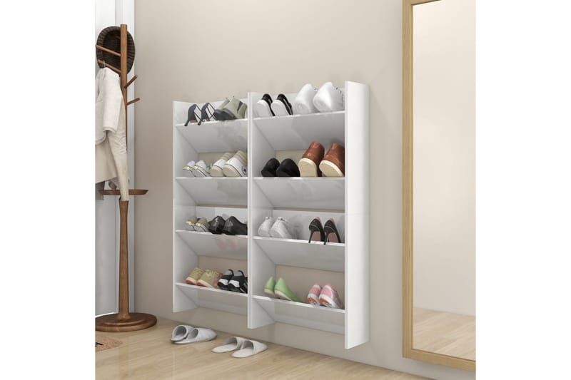 Seinäkenkäkaapit 4 kpl korkeakiilto 60x18x60 cm - Säilytys - Kenkäsäilytys