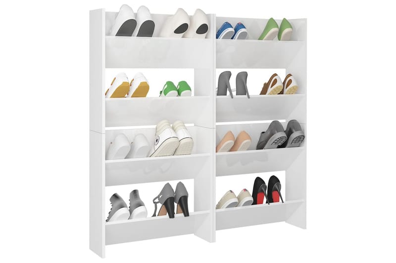 Seinäkenkäkaapit 4 kpl korkeakiilto 60x18x60 cm - Säilytys - Kenkäsäilytys