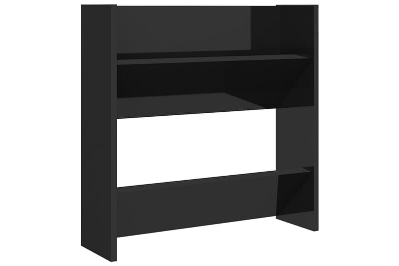 Seinäkenkäkaapit 4 kpl korkeakiilto musta 60x18x60 cm - Säilytys - Kenkäsäilytys