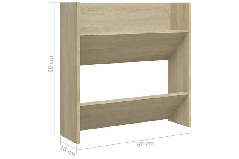 Seinäkenkäkaapit 4 kpl Sonoma-tammi 60x18x60 cm lastulevy - Säilytys - Kenkäsäilytys