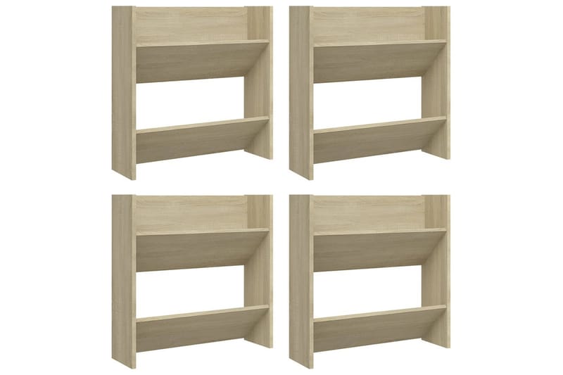 Seinäkenkäkaapit 4 kpl Sonoma-tammi 60x18x60 cm lastulevy - Säilytys - Kenkäsäilytys