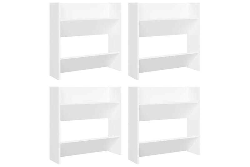 Seinäkenkäkaapit 4 kpl valkoinen 60x18x60 cm lastulevy - Säilytys - Kenkäsäilytys