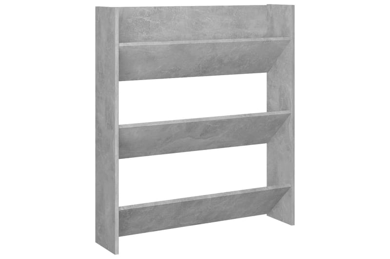 Seinäkenkäkaappi betoninharmaa 80x18x90 cm lastulevy - Säilytys - Kenkäsäilytys