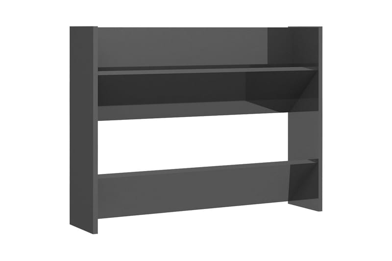 Seinäkenkäkaappi korkeakiilto harmaa 80x18x60 cm lastulevy - Säilytys - Kenkäsäilytys
