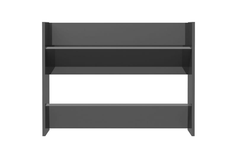 Seinäkenkäkaappi korkeakiilto harmaa 80x18x60 cm lastulevy - Säilytys - Kenkäsäilytys