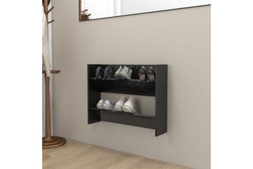 Seinäkenkäkaappi korkeakiilto musta 80x18x60 cm lastulevy - Säilytys - Kenkäsäilytys
