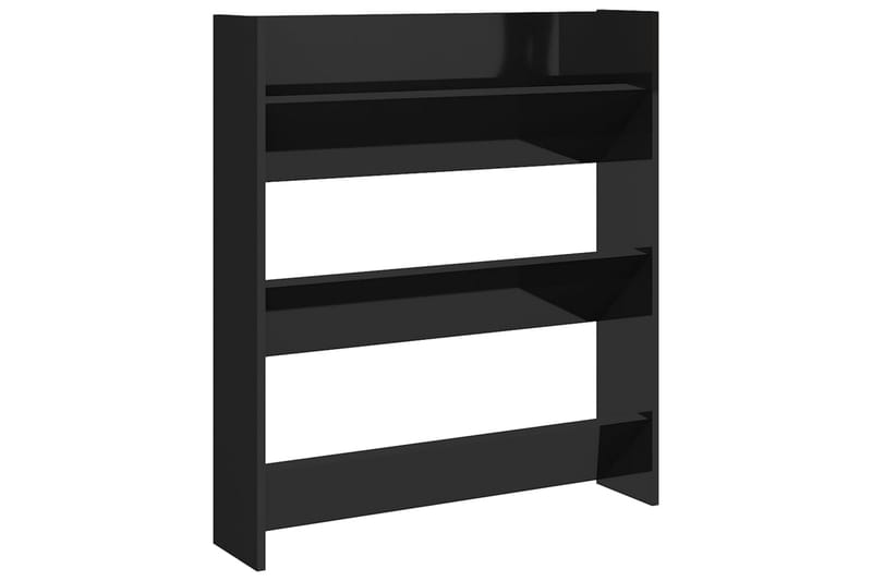 Seinäkenkäkaappi korkeakiilto musta 80x18x90 cm lastulevy - Säilytys - Kenkäsäilytys