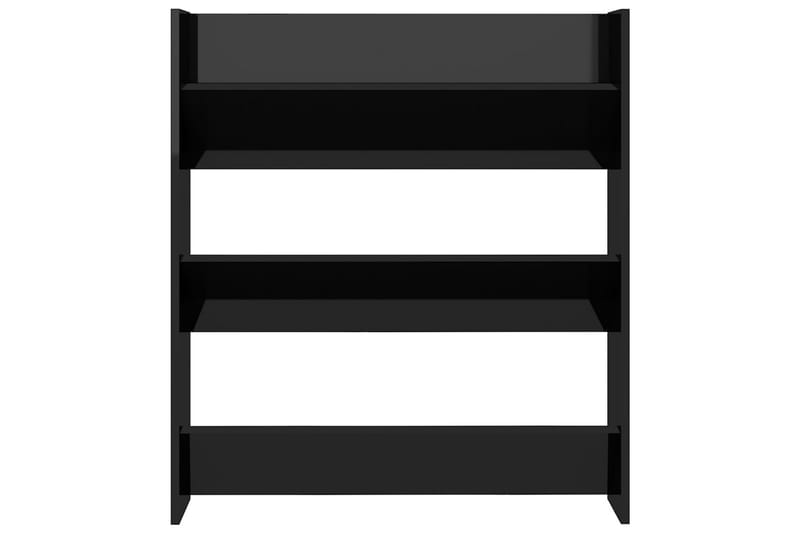 Seinäkenkäkaappi korkeakiilto musta 80x18x90 cm lastulevy - Säilytys - Kenkäsäilytys