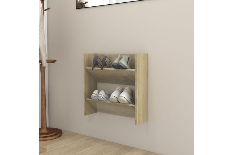 Seinäkenkäkaappi Sonoma-tammi 60x18x60 cm lastulevy - Säilytys - Kenkäsäilytys