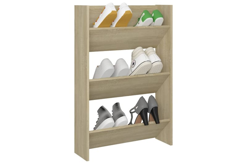 Seinäkenkäkaappi Sonoma-tammi 60x18x90 cm lastulevy - Säilytys - Kenkäsäilytys