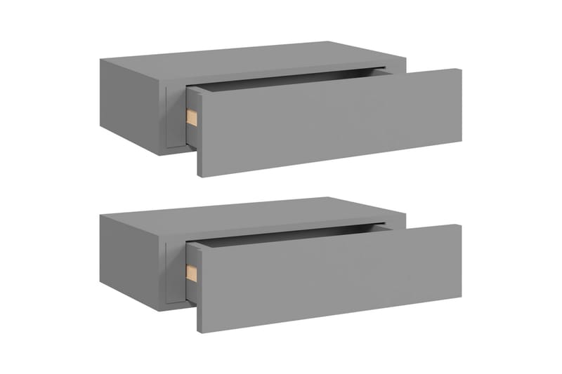 Seinälaatikkohyllyt 2 kpl harmaa 40x23,5x10 cm MDF - Säilytys - Kenkäsäilytys