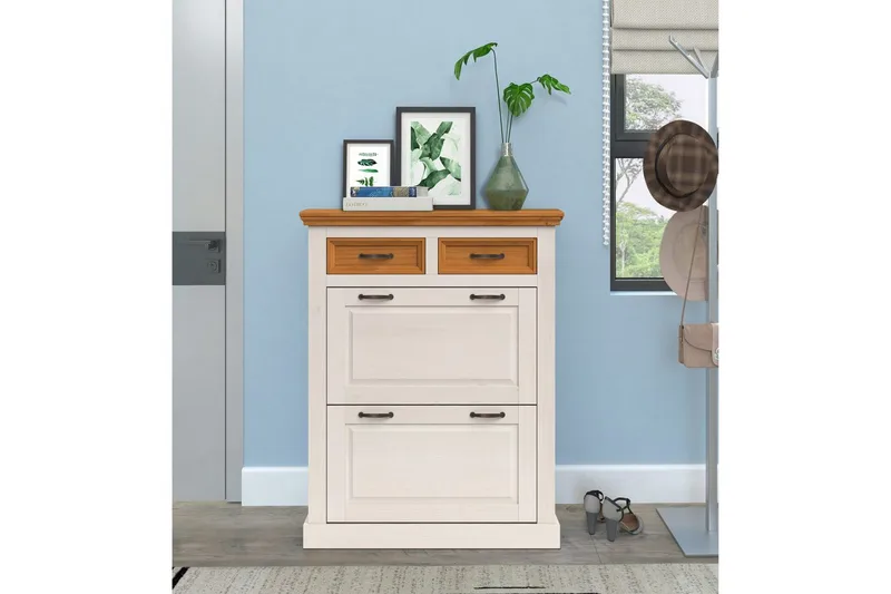 Selma Kenkäkaappi 90x115 cm - Valkoinen - Säilytys - Kenkäsäilytys